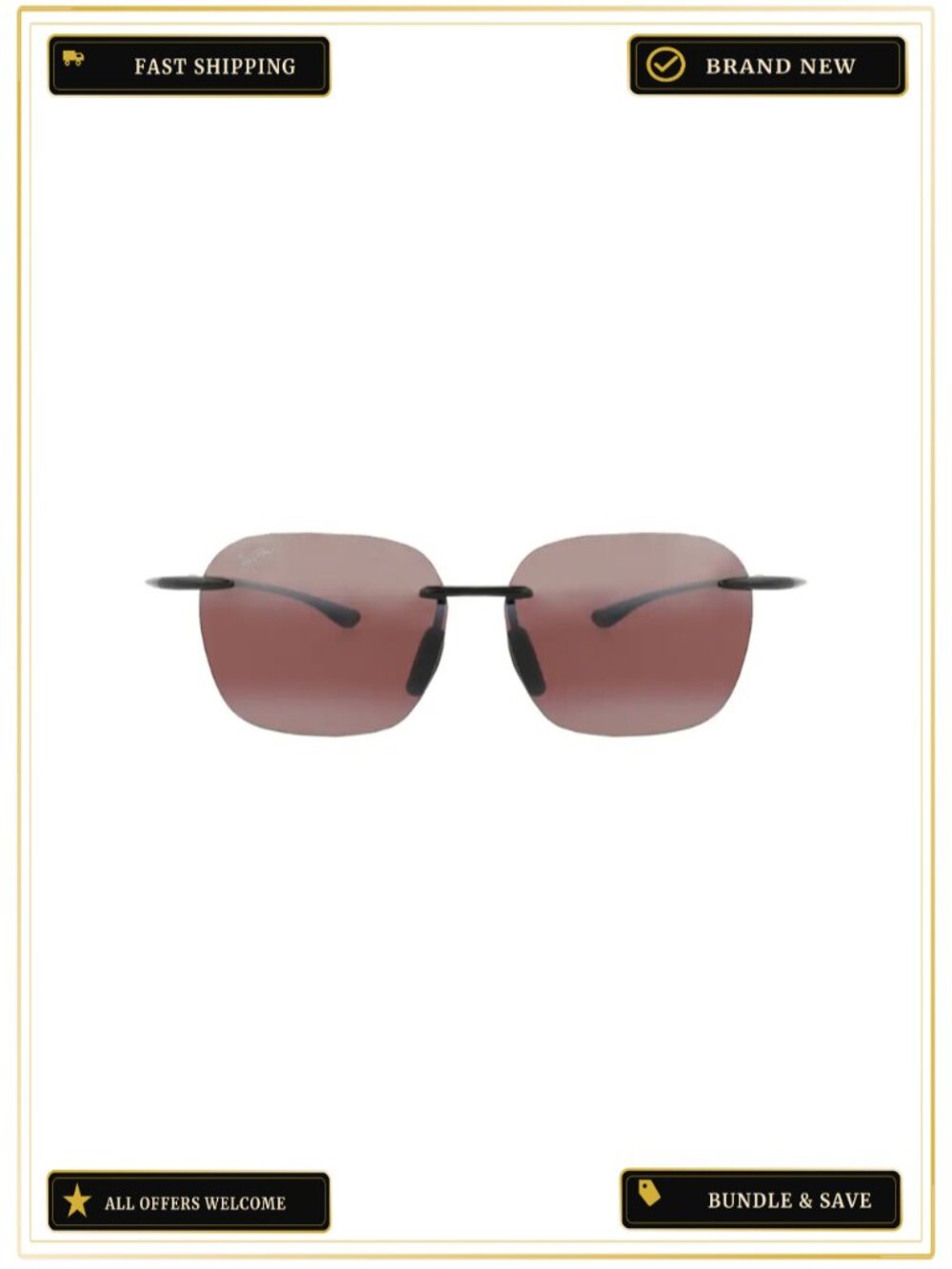 Square-Frame Nylon Sunglasses Rose Lens